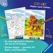 Buchcover und Innenansicht für das Buch: CreArt Malen nach Zahlen ab 7: Dinosaurier