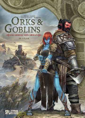 Buchcover und Innenansicht für das Buch: Orks & Goblins. Band 21 - Die Kriege von Arran