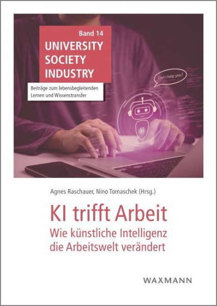 Buchcover und Innenansicht für das Buch: KI trifft Arbeit