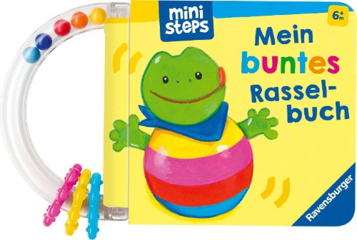 Buchcover und Innenansicht für das Buch: Mein buntes Rasselbuch
