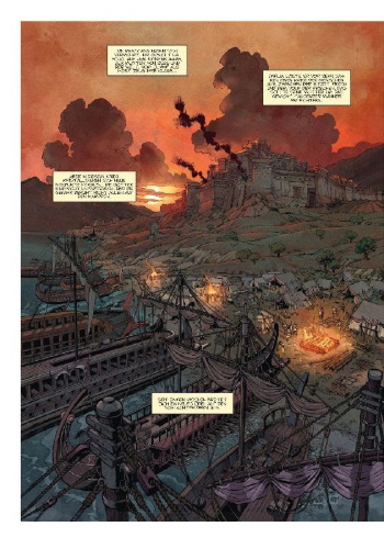Buchcover und Innenansicht für das Buch: Mythen der Antike: Die Ilias (Graphic Novel)