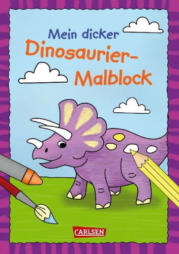 Buchcover und Innenansicht für das Buch: Mein dicker Dinosaurier-Malblock