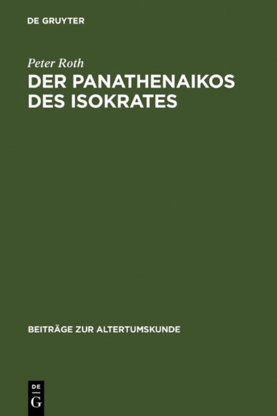 Buchcover und Innenansicht für das Buch: Der Panathenaikos des Isokrates