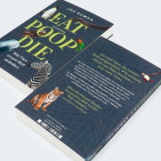 Buchcover und Innenansicht für das Buch: Eat, Poop, Die: How Animals Make Our World