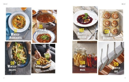 Buchcover und Innenansicht für das Buch: Vegetarische Winterküche