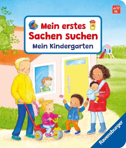 Buchcover und Innenansicht für das Buch: Mein erstes Sachen suchen: Mein Kindergarten