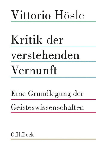 Buchcover und Innenansicht für das Buch: Kritik der verstehenden Vernunft