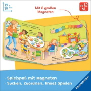 Buchcover und Innenansicht für das Buch: Mein erstes Magnetbuch - Was machen wir in der Kita?