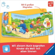 Buchcover und Innenansicht für das Buch: Mein erstes Magnetbuch - Was machen wir in der Kita?