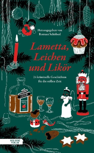 Buchcover und Innenansicht für das Buch: Lametta, Leichen und Likör