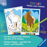 Buchcover und Innenansicht für das Buch: CreArt Malen nach Zahlen ab 5: Pferde