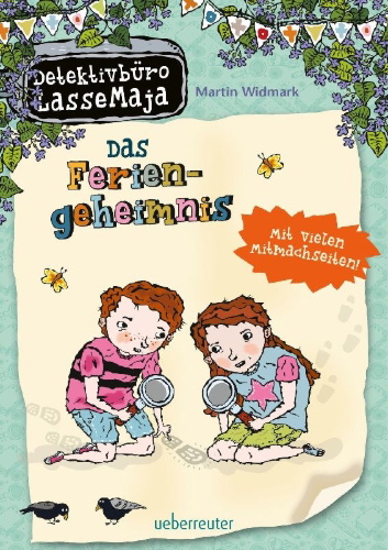 Buchcover und Innenansicht für das Buch: LasseMajas Detektivbyrå. LasseMajas sommarlovsbok