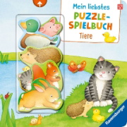 Buchcover und Innenansicht für das Buch: Mein liebstes Puzzle-Spielbuch - Tiere