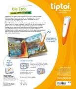 Buchcover und Innenansicht für das Buch: tiptoi® - Die Erde: Ozeane, Wetter und Vulkane