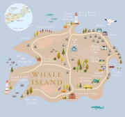 Buchcover und Innenansicht für das Buch: Neuanfang auf Whale Island