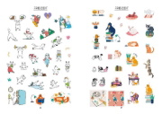 Buchcover und Innenansicht für das Buch: Bullet Journal Stickerbuch - Katzenliebe