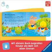 Buchcover und Innenansicht für das Buch: ministeps: Hör rein, sing mit! Erste Kinderlieder zum Anhören.