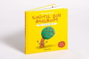Buchcover und Innenansicht für das Buch: Schüttel den Apfelbaum - Ein Mitmachbuch. Für Kinder von 2 bis 4 Jahren