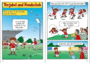 Buchcover und Innenansicht für das Buch: Leselöwen Comics 1. Klasse - Fußball, Tore, große Träume