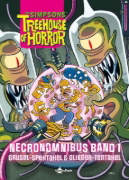 Buchcover und Innenansicht für das Buch: The Simpsons: Treehouse of Horror Necronomnibus. Band 1