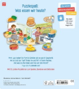 Buchcover und Innenansicht für das Buch: Mein großes Puzzle-Spielbuch - Das essen wir heute