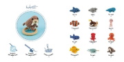 Buchcover und Innenansicht für das Buch: Mini Amigurumi Ocean: 26 Tiny Creatures to Crochet