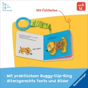 Buchcover und Innenansicht für das Buch: Mein erstes Buggybuch: Fühl mal! Lieblingstiere