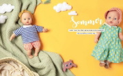 Buchcover und Innenansicht für das Buch: Hej. Minimode - Süße Puppenkleidung nähen