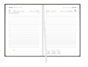 Buchcover und Innenansicht für das Buch: Tages-Cheftimer A5, schwarz 2027