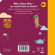 Buchcover und Innenansicht für das Buch: Hörst du die Zootiere? (Soundbuch)
