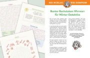 Buchcover und Innenansicht für das Buch: Sei schlau wie Einstein! - Wortsuchrätsel in Großschrift