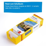 Buchcover und Innenansicht für das Buch: Pontes Gesamtband 1 (ab 2020) Vokabel-Lernbox zum Schulbuch 1. Lernjahr. Lektion 1-11