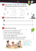 Buchcover und Innenansicht für das Buch: Die drei ??? Kids: Mein Übungsheft Deutsch 1. Klasse - Schreiben lernen