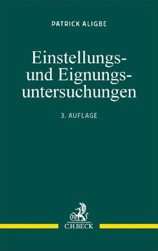 Buchcover und Innenansicht für das Buch: Einstellungs- und Eignungsuntersuchungen
