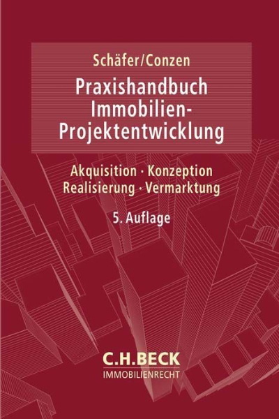 Buchcover und Innenansicht für das Buch: Praxishandbuch der Immobilien-Projektentwicklung