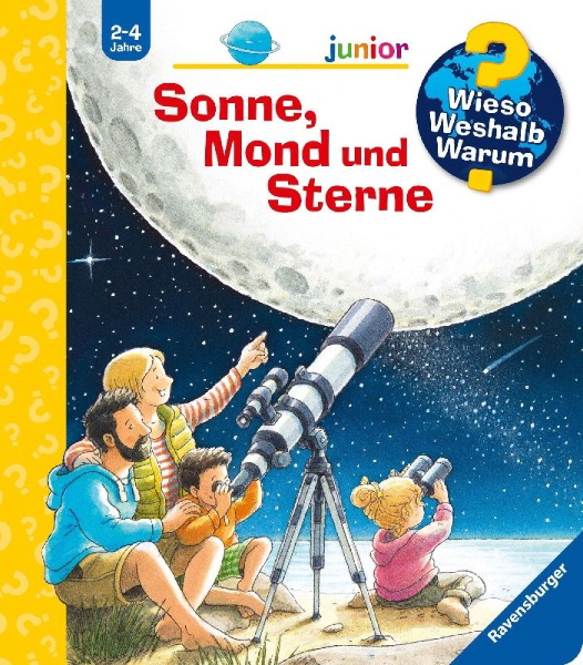 Buchcover und Innenansicht für das Buch: Wieso? Weshalb? Warum? junior, Band 72: Sonne, Mond und Sterne
