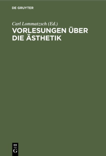 Buchcover und Innenansicht für das Buch: Vorlesungen über die Ästhetik