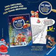 Buchcover und Innenansicht für das Buch: Die Jagd nach dem magischen Detektivkoffer, Band 4: Achtung, Raubritter!