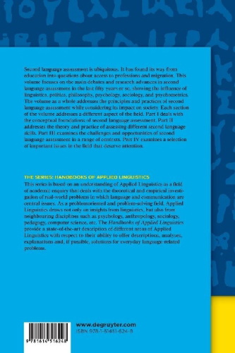 Buchcover und Innenansicht für das Buch: Handbook of Second Language Assessment