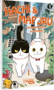 Buchcover und Innenansicht für das Buch: Tsure-neko Maruru to Hachi