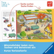 Buchcover und Innenansicht für das Buch: Sachen suchen: Auf dem Bauernhof - Wimmelbuch ab 2 Jahren