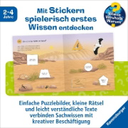 Buchcover und Innenansicht für das Buch: Wieso? Weshalb? Warum? junior Stickerheft - Tiere der Welt