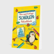Buchcover und Innenansicht für das Buch: Mein superlustiger Schüler-Rätselblock