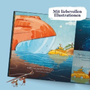 Buchcover und Innenansicht für das Buch: Bagger Bens Tag am Meer