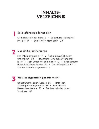 Buchcover und Innenansicht für das Buch: Self Care - sei gut zu dir