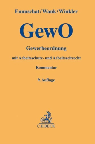 Buchcover und Innenansicht für das Buch: Gewerbeordnung