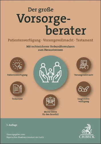 Buchcover und Innenansicht für das Buch: Der große Vorsorgeberater
