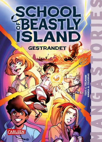 Buchcover und Innenansicht für das Buch: School of Beastly Island  Band 1 - Gestrandet