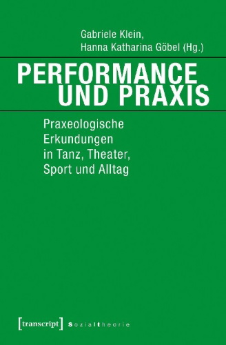Buchcover und Innenansicht für das Buch: Performance und Praxis