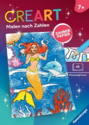 Buchcover und Innenansicht für das Buch: CreArt Malen nach Zahlen ab 7 Zauberpapier - Meerjungfrauen